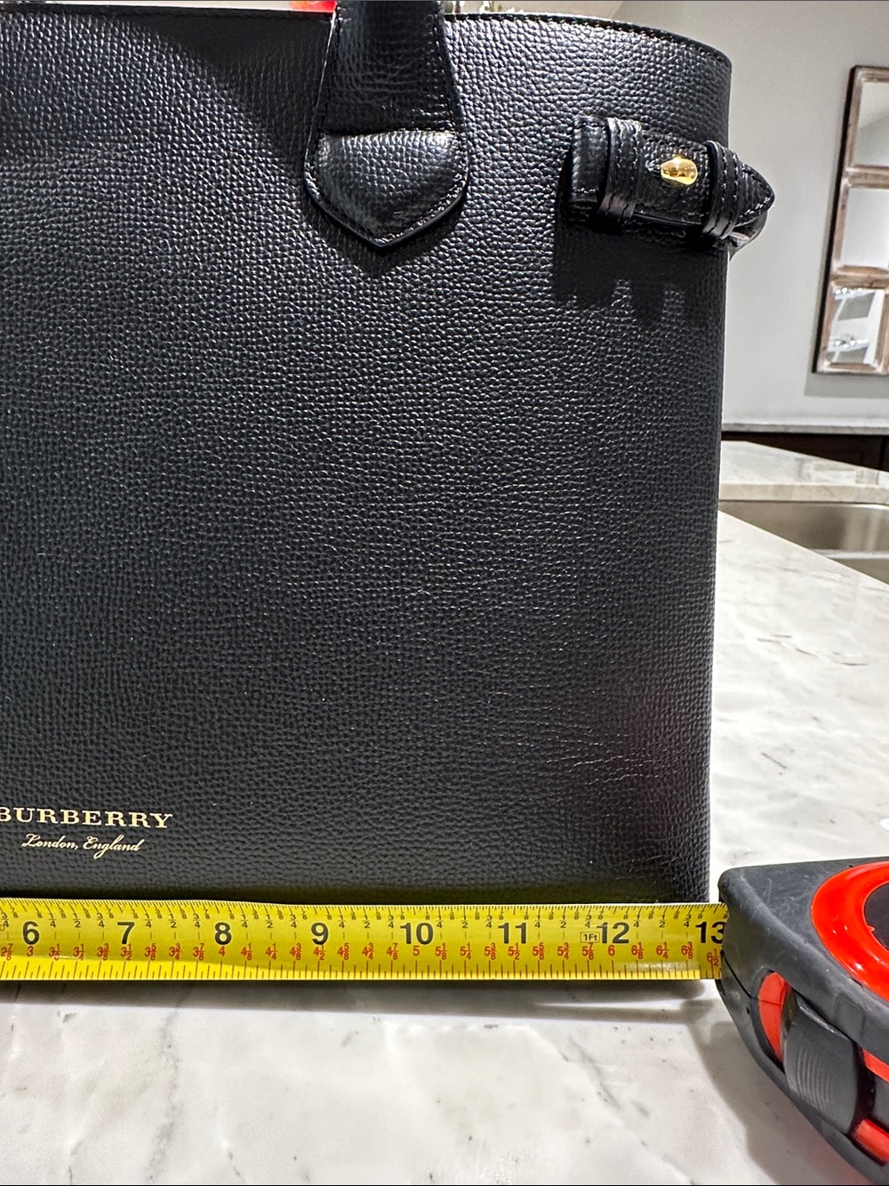 Burberry Black Leather Satchel with Gold Hardware - Picture 10 of 16